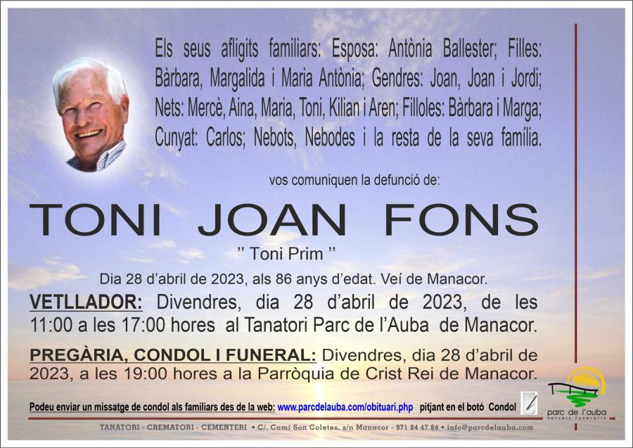 TONI JOAN FONS
