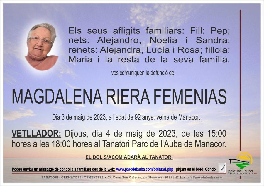 MAGDALENA RIERA FEMENIAS
