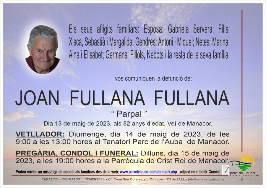 JOAN FULLANA FULLANA