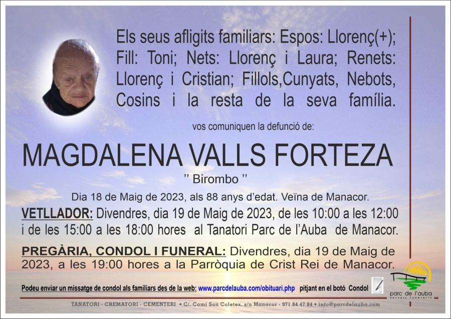 MAGDALENA VALLS FORTEZA