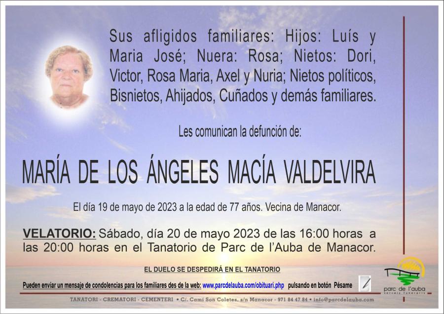 MARÍA DE LOS ÁNGELES MACÍA VALDELVIRA