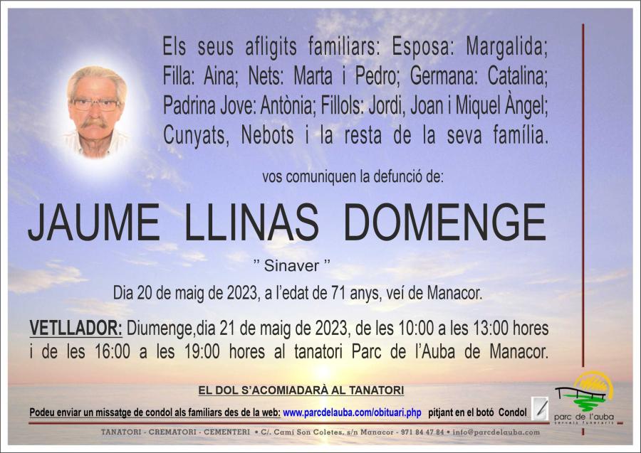 JAUME LLINAS DOMENGE