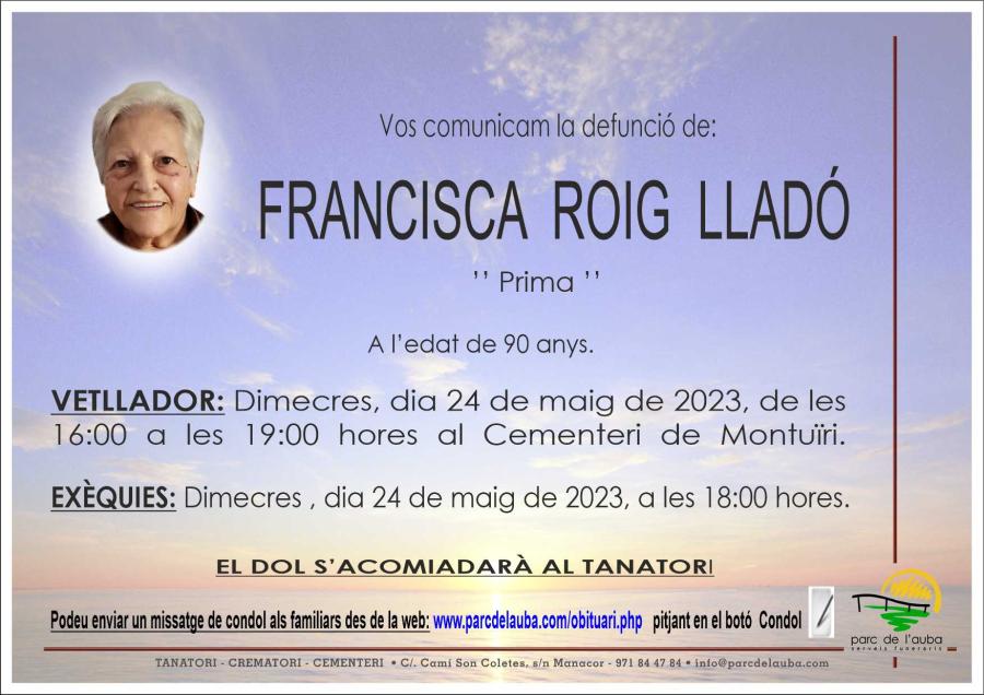 FRANCISCA ROIG LLADÓ