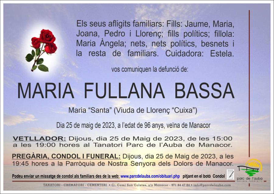 MARIA  FULLANA BASSA