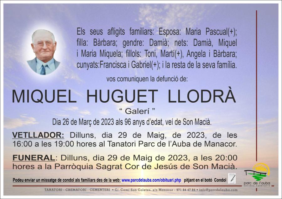 MIQUEL HUGUET LLODRÀ