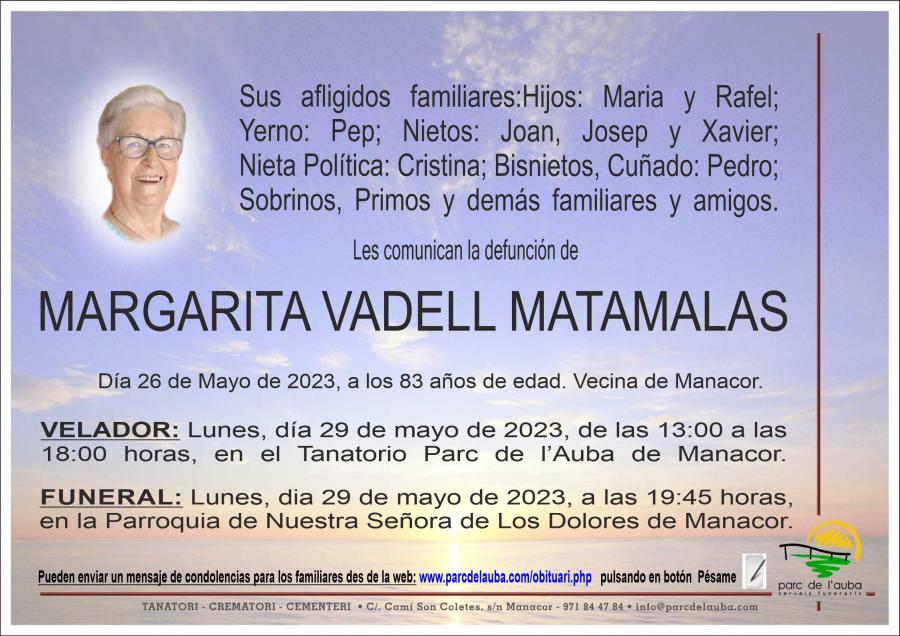 MARGARITA VADELL MATAMALAS