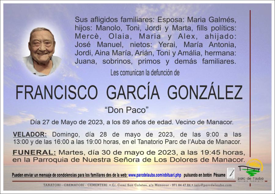 FRANCISCO GARCÍA  GONZÁLEZ