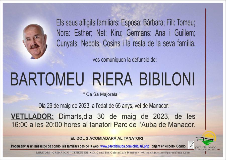 BARTOMEU RIERA BIBILONI
