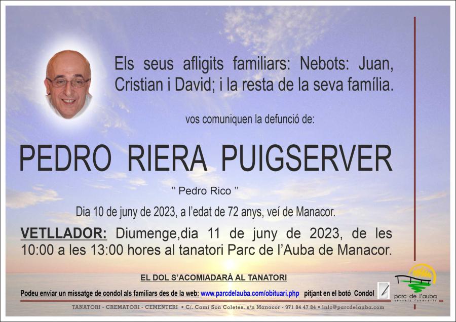 PEDRO RIERA PUIGSERVER