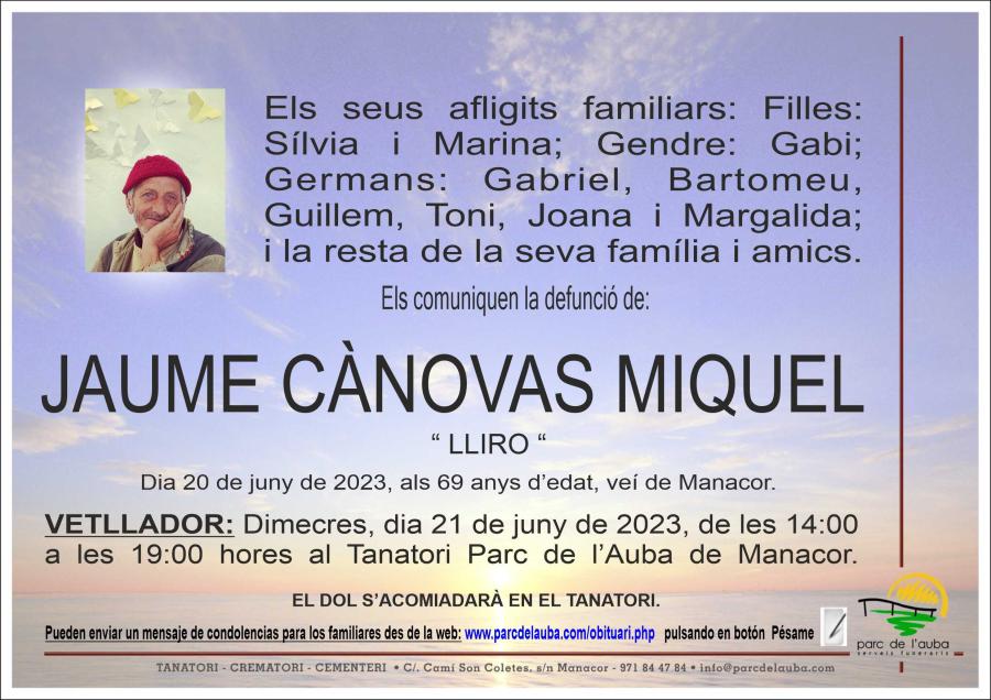 JAUME CÀNOVAS MIQUEL