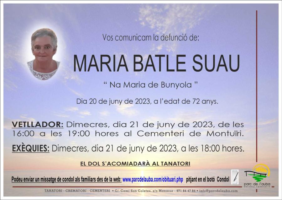 MARIA BATLE SUAU