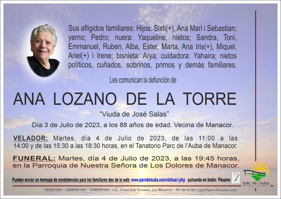 ANA LOZANO DE LA TORRE
