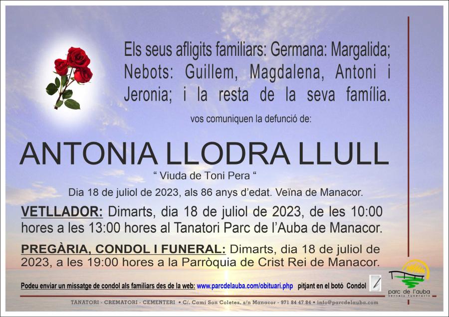ANTONIA LLODRA LLULL