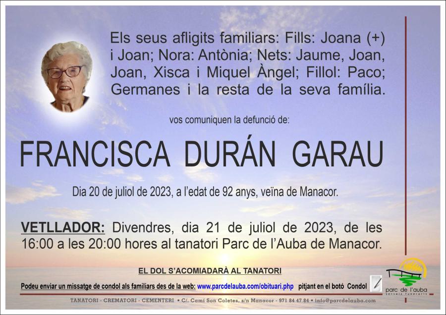 FRANCISCA DURÁN GARAU