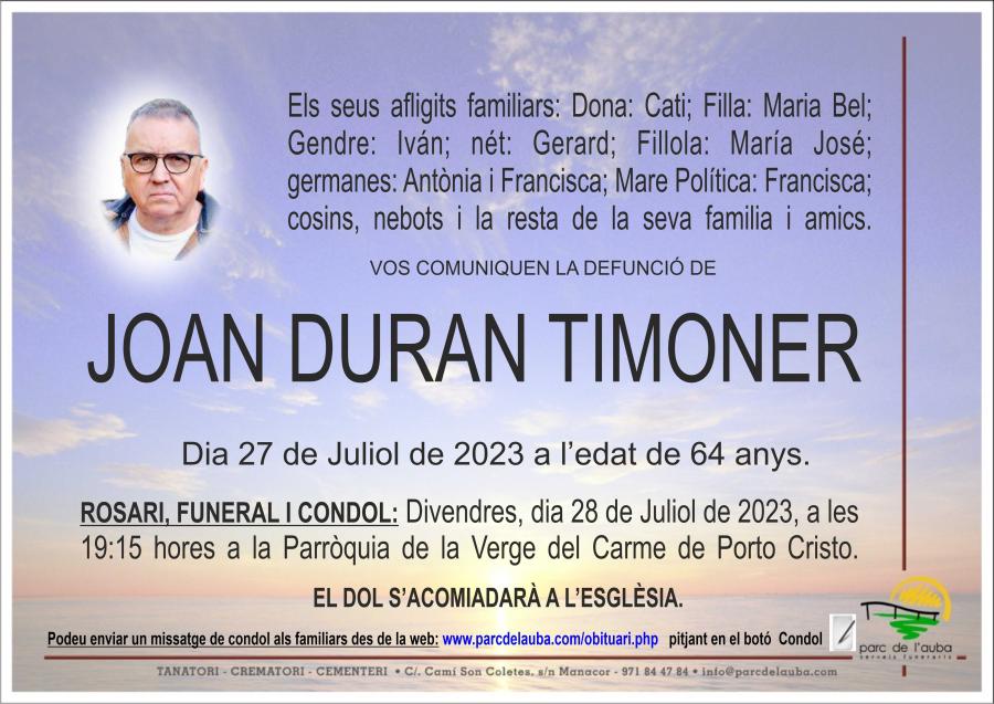 JOAN  DURAN TIMONER