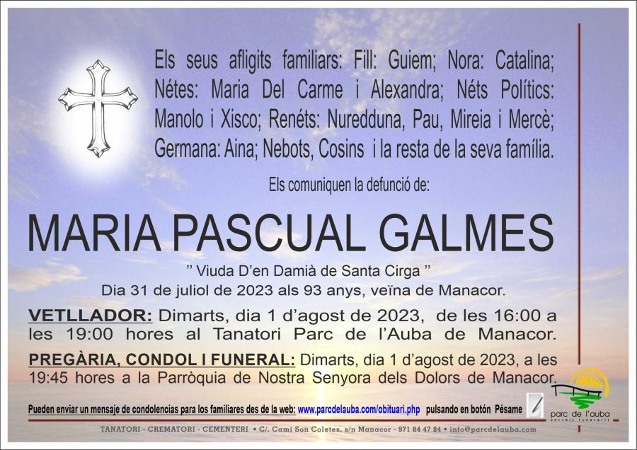 MARIA PASCUAL GALMES