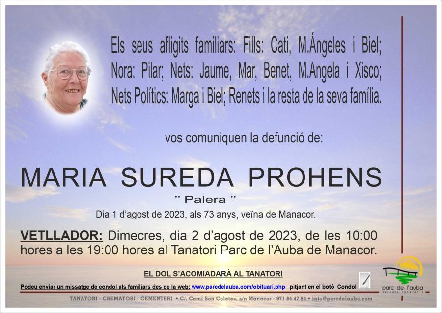 MARIA SUREDA PROHENS
