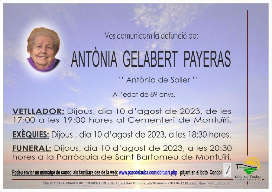 ANTÃ'NIA GELABERT PAYERAS