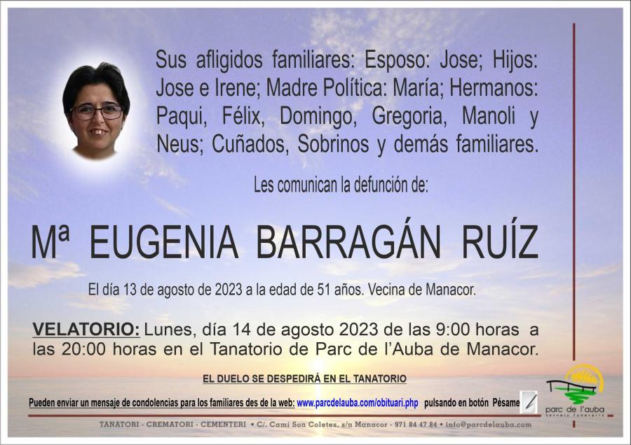 Mª EUGENIA BARRAGÁN RUÍZ