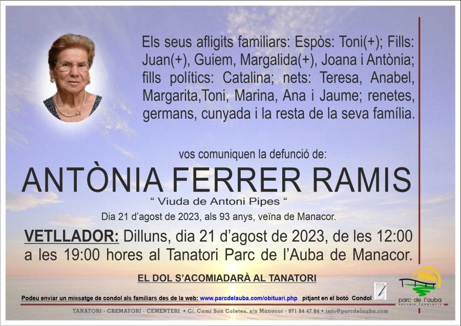 ANTÃ'NIA  FERRER RAMIS