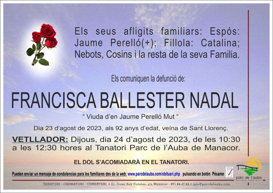 FRANCISCA  BALLESTER NADAL