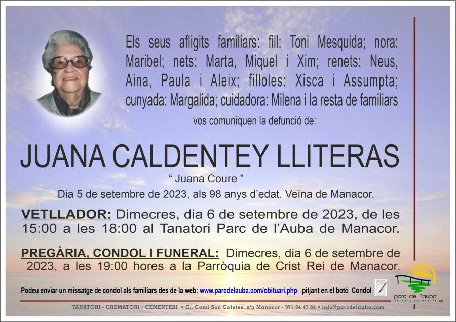 JUANA CALDENTEY LLITERAS