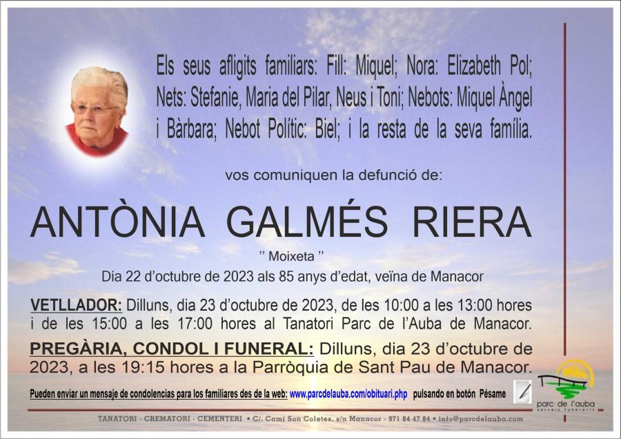 ANTÃ'NIA GALMÉS RIERA