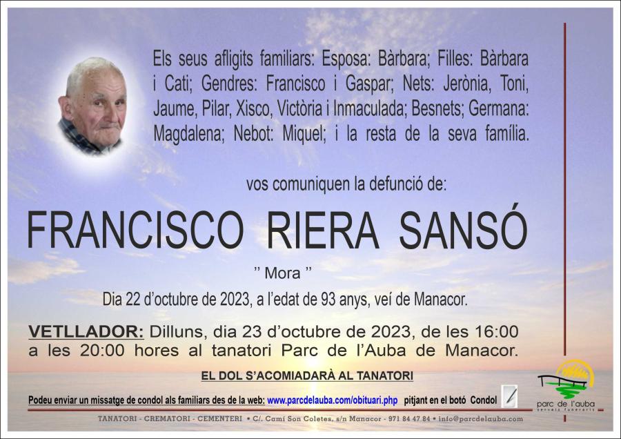 FRANCISCO RIERA SANSÓ