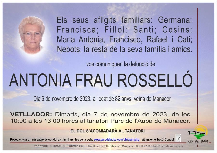 ANTONIA FRAU ROSSELLO