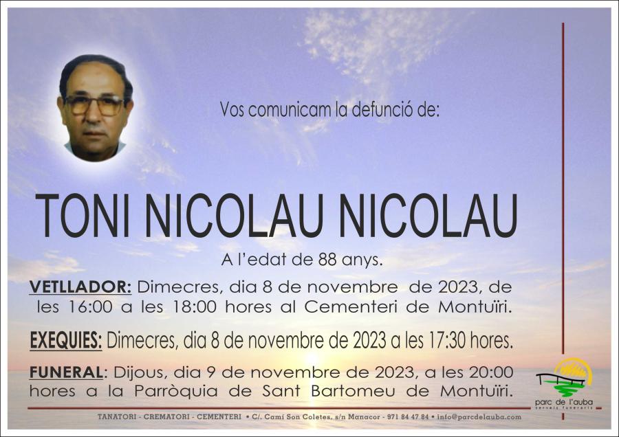 TONI NICOLAU NICOLAU