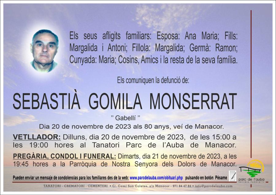 SEBASTIÀ GOMILA MONSERRAT