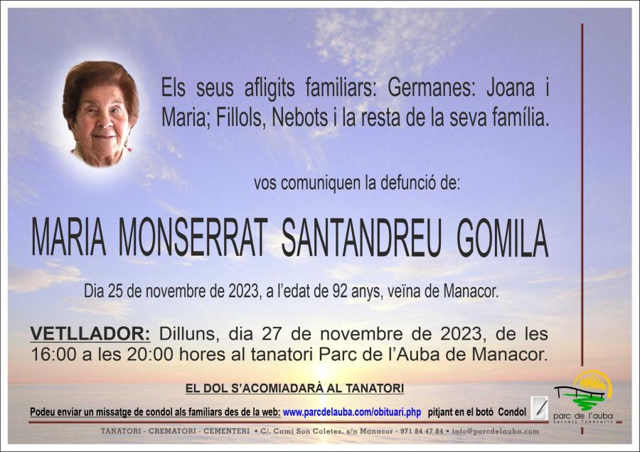 MARIA MONSERRAT SANTANDREU GOMILA
