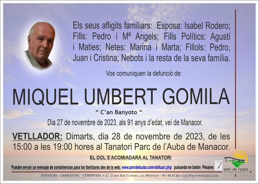 MIQUEL UMBERT GOMILA