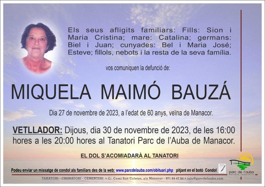 MIQUELA  MAIMÓ  BAUZÁ