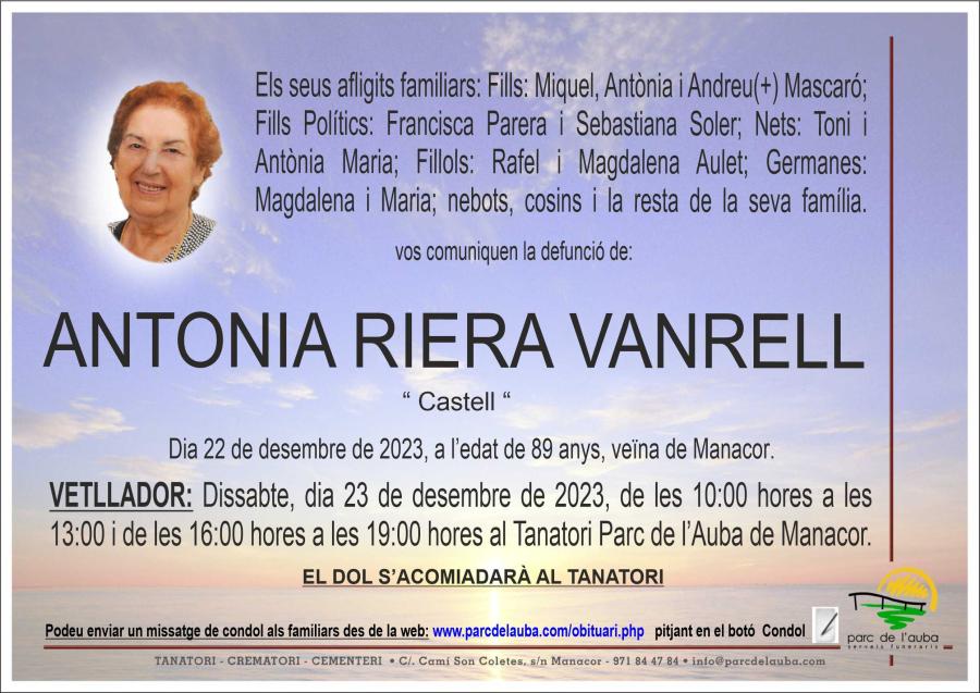 ANTONIA RIERA VANRELL