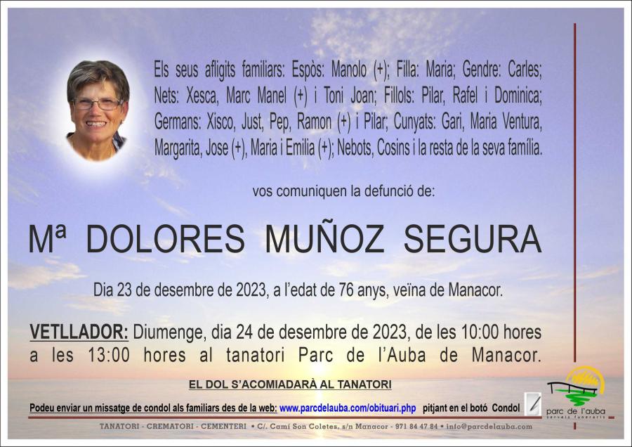 Mª DOLORES MUÑOZ SEGURA