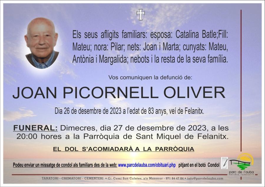 JOAN  PICORNELL OLIVER