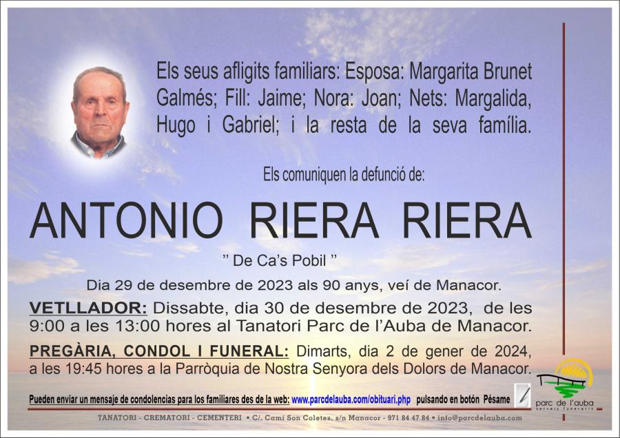 ANTONIO RIERA RIERA