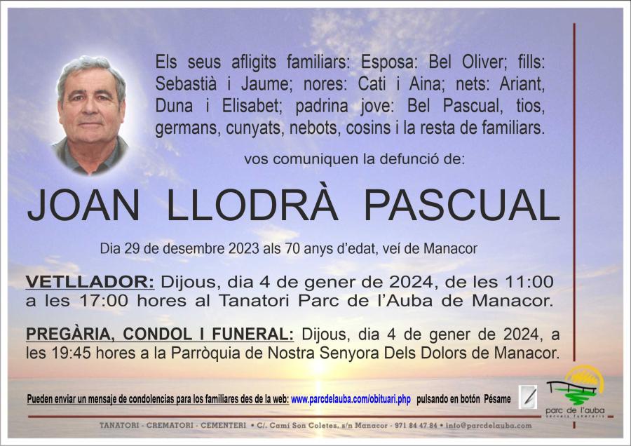 JOAN  LLODRÀ PASCUAL