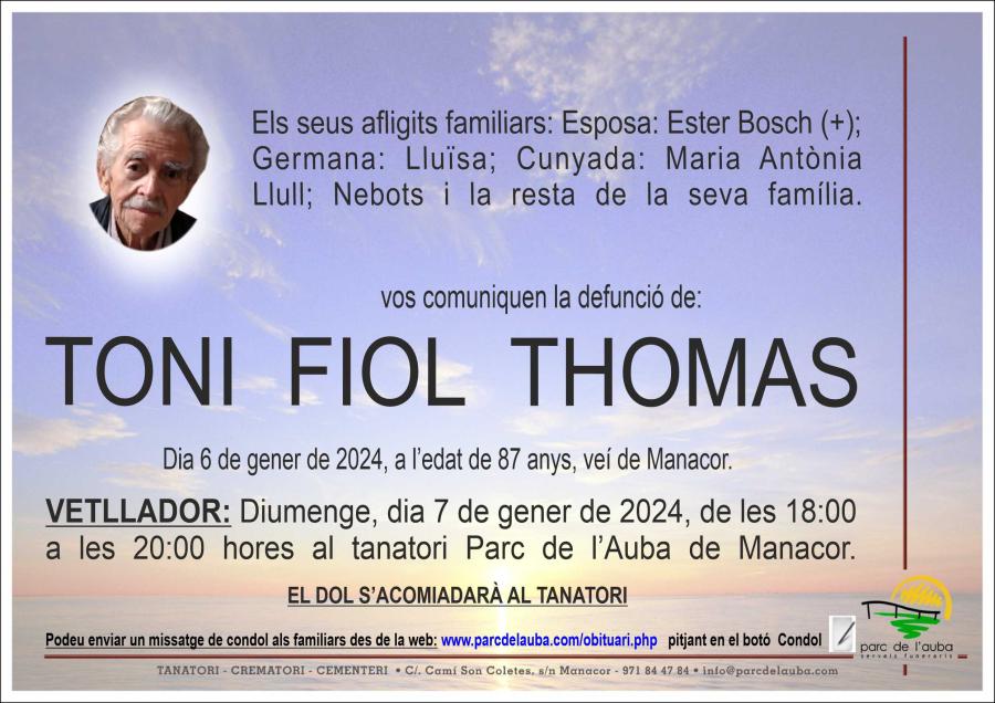 TONI FIOL THOMAS