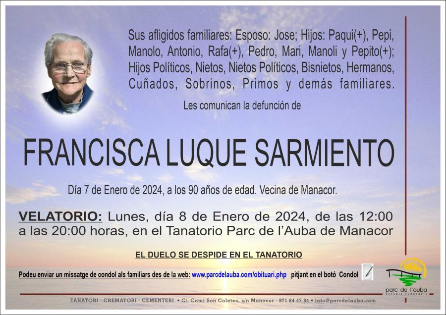 FRANCISCA LUQUE SARMIENTO