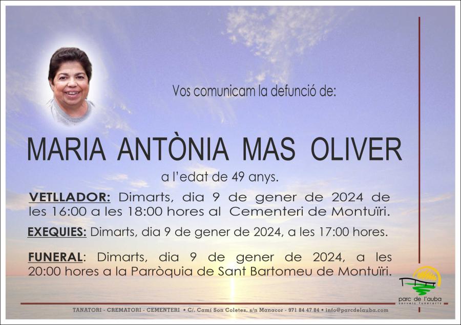 MARIA  ANTONIA MAS  OLIVER