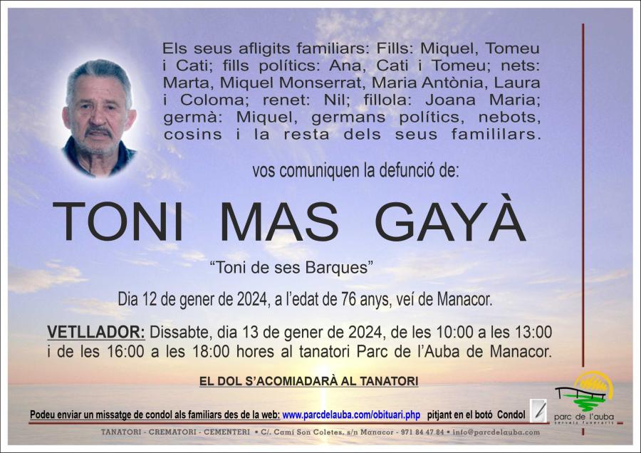 TONI MAS GAYÀ