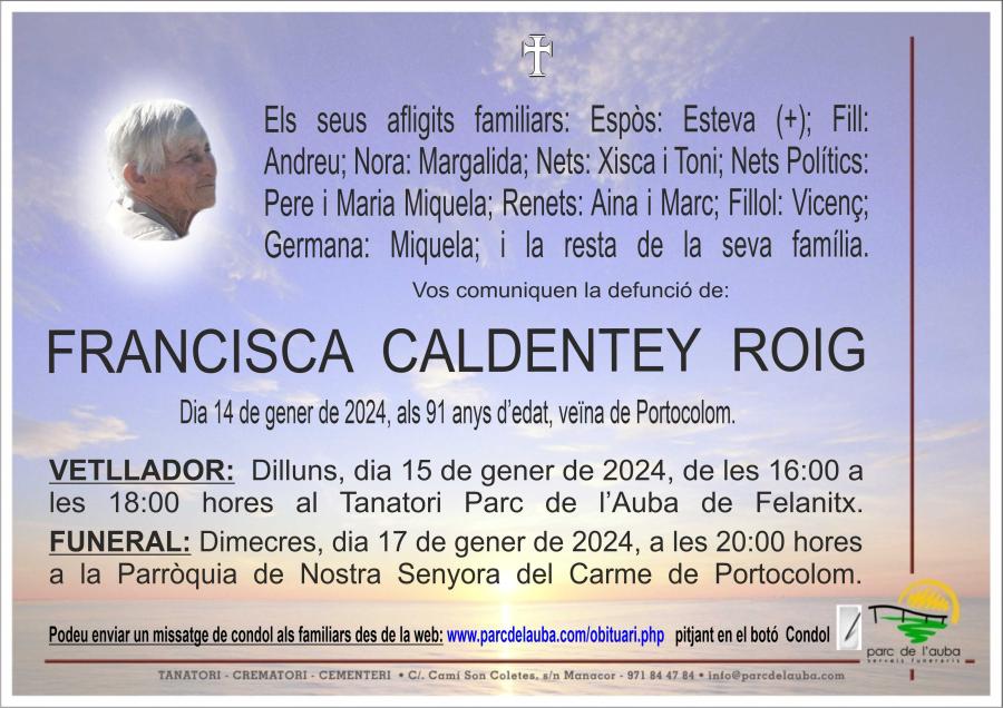 FRANCISCA CALDENTEY ROIG