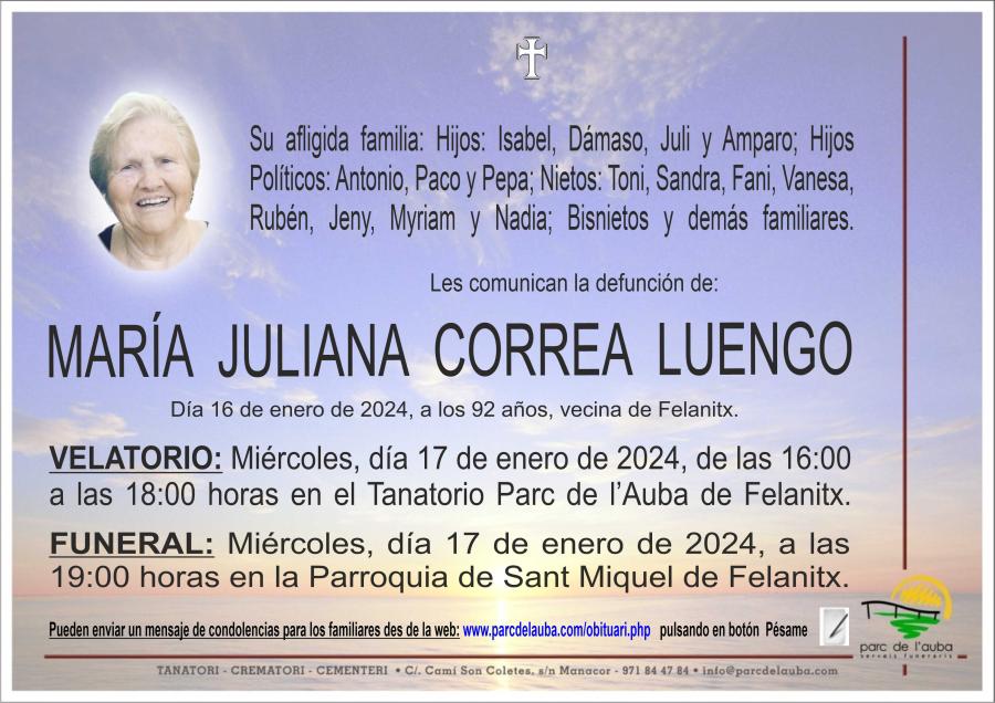 MARIA JULIANA CORREA LUENGO