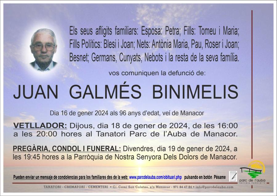 JUAN GALMÉS BINIMELIS