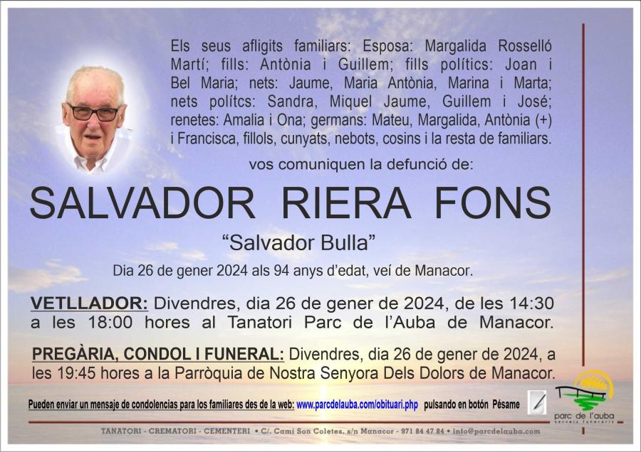 SALVADOR RIERA FONS
