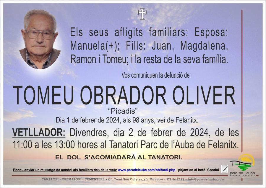 TOMEU OBRADOR OLIVER