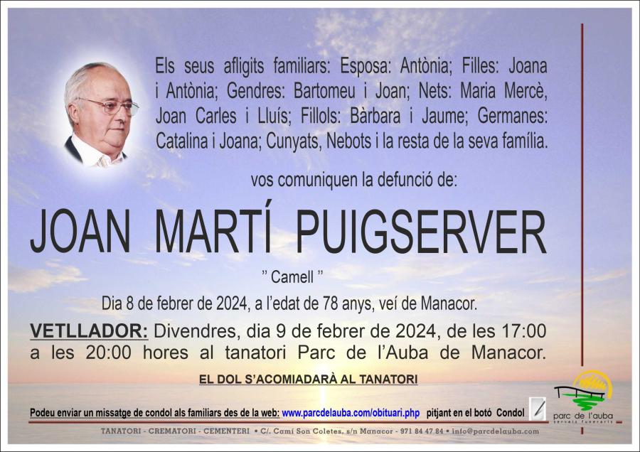 JOAN MARTÍ PUIGSERVER