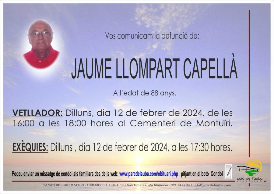 JAUME  LLOMPART CAPELLÀ